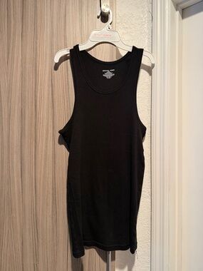 Michael Kors Black Ribbed Scoop-Neck Tank